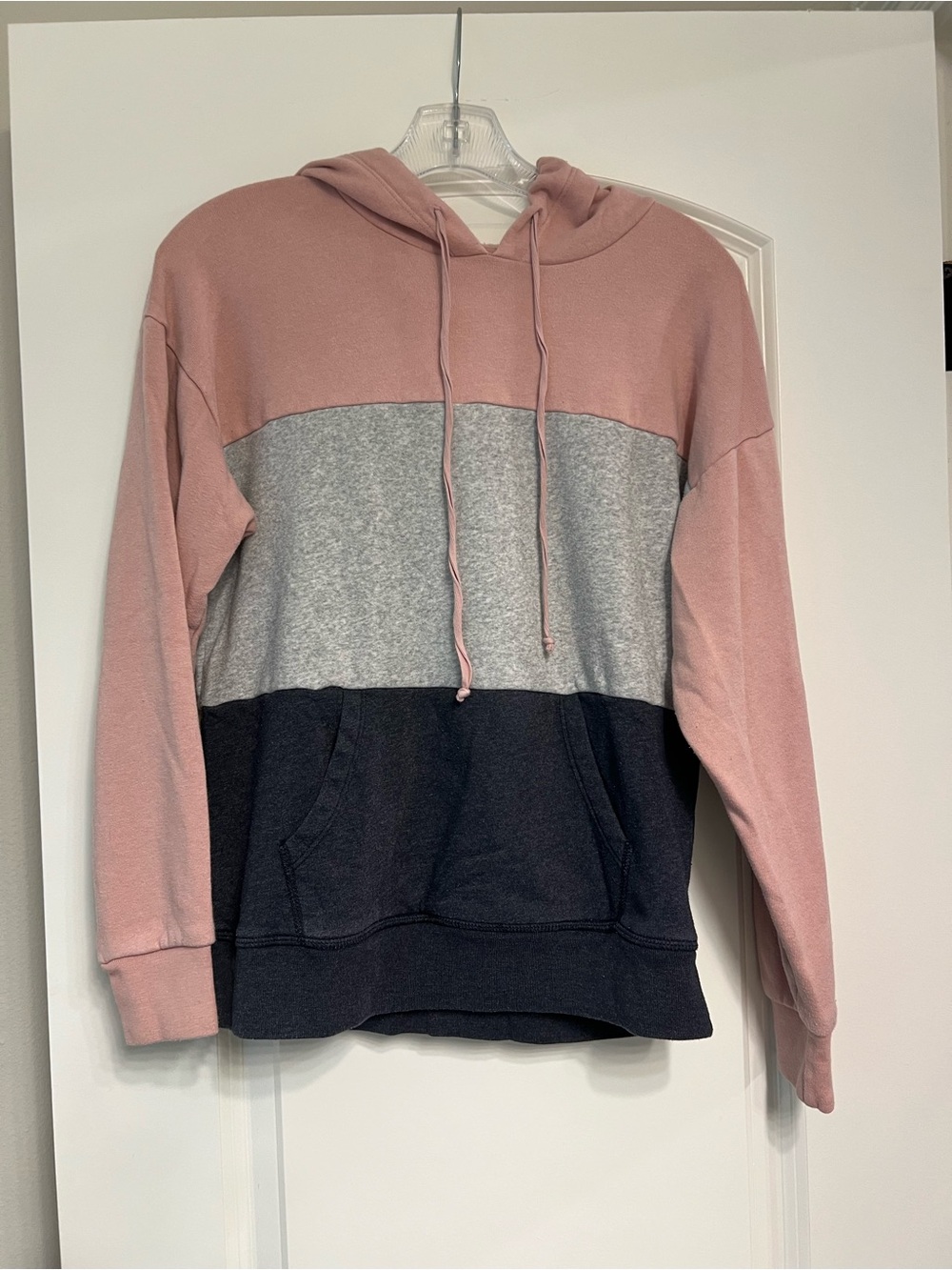 American Eagle Outfitters Colorblock Hooded Pullover - Pink, Gray, Navy